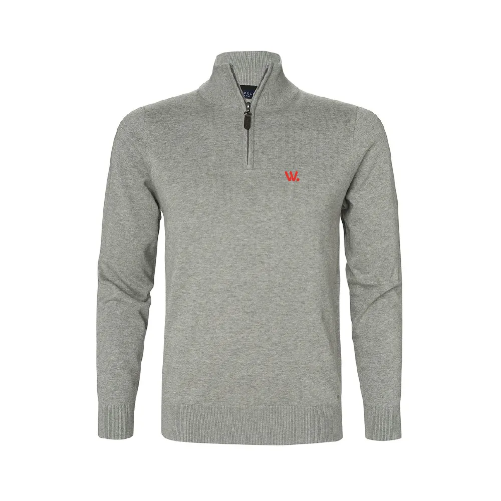Brockton Zip Sweater Men Grå
